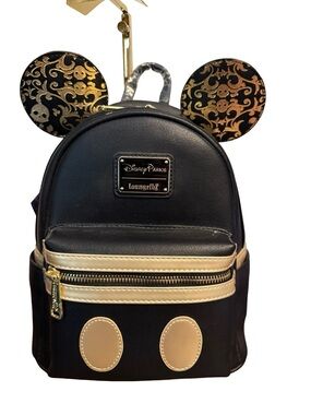 Disney Black and Gold Mickey Ear Mini Backpack for Kids
